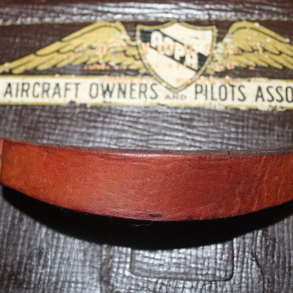 Vintage 30s 40's AOPA Army Pilot Cowhide Flight Cowhide Hardside Suitcase Rare - Picture 4 of 13